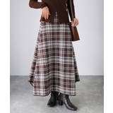 チェック柄ジャガードニットフレアスカート | Riberry | 詳細画像18 