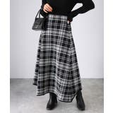 チェック柄ジャガードニットフレアスカート | Riberry | 詳細画像2 