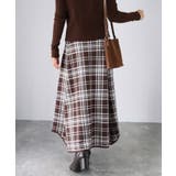 チェック柄ジャガードニットフレアスカート | Riberry | 詳細画像22 