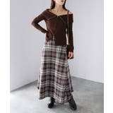 チェック柄ジャガードニットフレアスカート | Riberry | 詳細画像23 