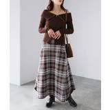 チェック柄ジャガードニットフレアスカート | Riberry | 詳細画像24 