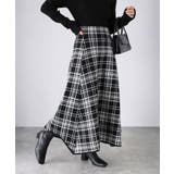 チェック柄ジャガードニットフレアスカート | Riberry | 詳細画像3 