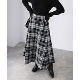 チェック柄ジャガードニットフレアスカート | Riberry | 詳細画像4 