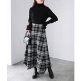 チェック柄ジャガードニットフレアスカート | Riberry | 詳細画像7 