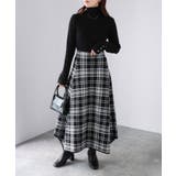 チェック柄ジャガードニットフレアスカート | Riberry | 詳細画像8 