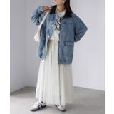 襟配色デニムジャケット | Riberry | 詳細画像4 