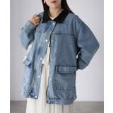 襟配色デニムジャケット | Riberry | 詳細画像6 