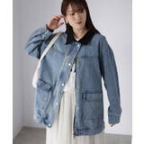 襟配色デニムジャケット | Riberry | 詳細画像7 