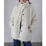 アイボリー | ミドル丈フェイクファーAラインコート | Riberry