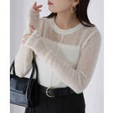 モヘアライク透かし編みニットトップス | Riberry | 詳細画像9 