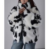 スタンドネックカウ柄ファーブルゾン | Riberry | 詳細画像13 