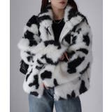 スタンドネックカウ柄ファーブルゾン | Riberry | 詳細画像15 