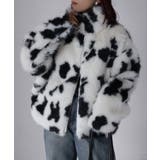 スタンドネックカウ柄ファーブルゾン | Riberry | 詳細画像16 