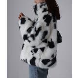 スタンドネックカウ柄ファーブルゾン | Riberry | 詳細画像17 