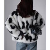 スタンドネックカウ柄ファーブルゾン | Riberry | 詳細画像18 