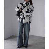 スタンドネックカウ柄ファーブルゾン | Riberry | 詳細画像20 