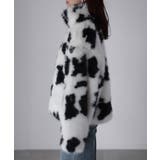 スタンドネックカウ柄ファーブルゾン | Riberry | 詳細画像22 