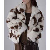 スタンドネックカウ柄ファーブルゾン | Riberry | 詳細画像5 