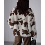 スタンドネックカウ柄ファーブルゾン | Riberry | 詳細画像8 