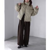 チェックサッカースタンドカラーショートダウン | Riberry | 詳細画像10 