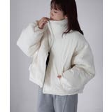 チェックサッカースタンドカラーショートダウン | Riberry | 詳細画像12 