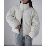 チェックサッカースタンドカラーショートダウン | Riberry | 詳細画像14 