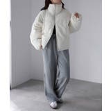 チェックサッカースタンドカラーショートダウン | Riberry | 詳細画像18 