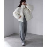 チェックサッカースタンドカラーショートダウン | Riberry | 詳細画像19 