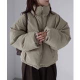 チェックサッカースタンドカラーショートダウン | Riberry | 詳細画像2 