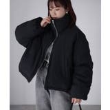 チェックサッカースタンドカラーショートダウン | Riberry | 詳細画像25 