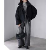 チェックサッカースタンドカラーショートダウン | Riberry | 詳細画像29 