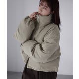 チェックサッカースタンドカラーショートダウン | Riberry | 詳細画像3 