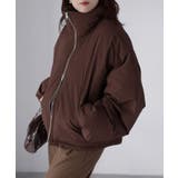 チェックサッカースタンドカラーショートダウン | Riberry | 詳細画像32 