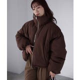 チェックサッカースタンドカラーショートダウン | Riberry | 詳細画像34 