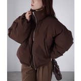 チェックサッカースタンドカラーショートダウン | Riberry | 詳細画像35 