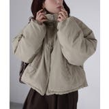 チェックサッカースタンドカラーショートダウン | Riberry | 詳細画像4 