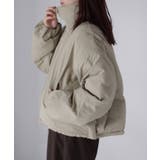 チェックサッカースタンドカラーショートダウン | Riberry | 詳細画像7 