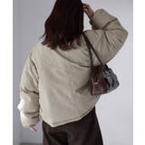 チェックサッカースタンドカラーショートダウン | Riberry | 詳細画像8 