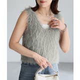 グレイッシュベージュ | 前後2WAYシャギーニットビスチェ | Riberry