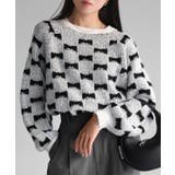 総柄リボンジャガードラグランニット | Riberry | 詳細画像1