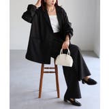 ブラック | ダブルジャケット+ワイドパンツセットアップ | Riberry