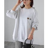 ネコ刺繍ラグランオーバーサイズ薄手スウェット | Riberry | 詳細画像14