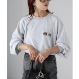 ネコ刺繍ラグランオーバーサイズ薄手スウェット | Riberry | 詳細画像2