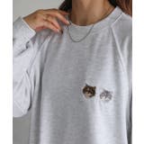 ネコ刺繍ラグランオーバーサイズ薄手スウェット | Riberry | 詳細画像22