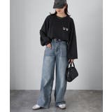 ネコ刺繍ラグランオーバーサイズ薄手スウェット | Riberry | 詳細画像25