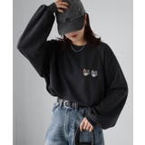 ネコ刺繍ラグランオーバーサイズ薄手スウェット | Riberry | 詳細画像28