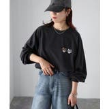 ネコ刺繍ラグランオーバーサイズ薄手スウェット | Riberry | 詳細画像29