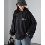 ネコ刺繍ラグランオーバーサイズ薄手スウェット | Riberry | 詳細画像33