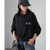 ネコ刺繍ラグランオーバーサイズ薄手スウェット | Riberry | 詳細画像36