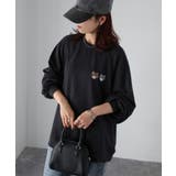 ネコ刺繍ラグランオーバーサイズ薄手スウェット | Riberry | 詳細画像37
